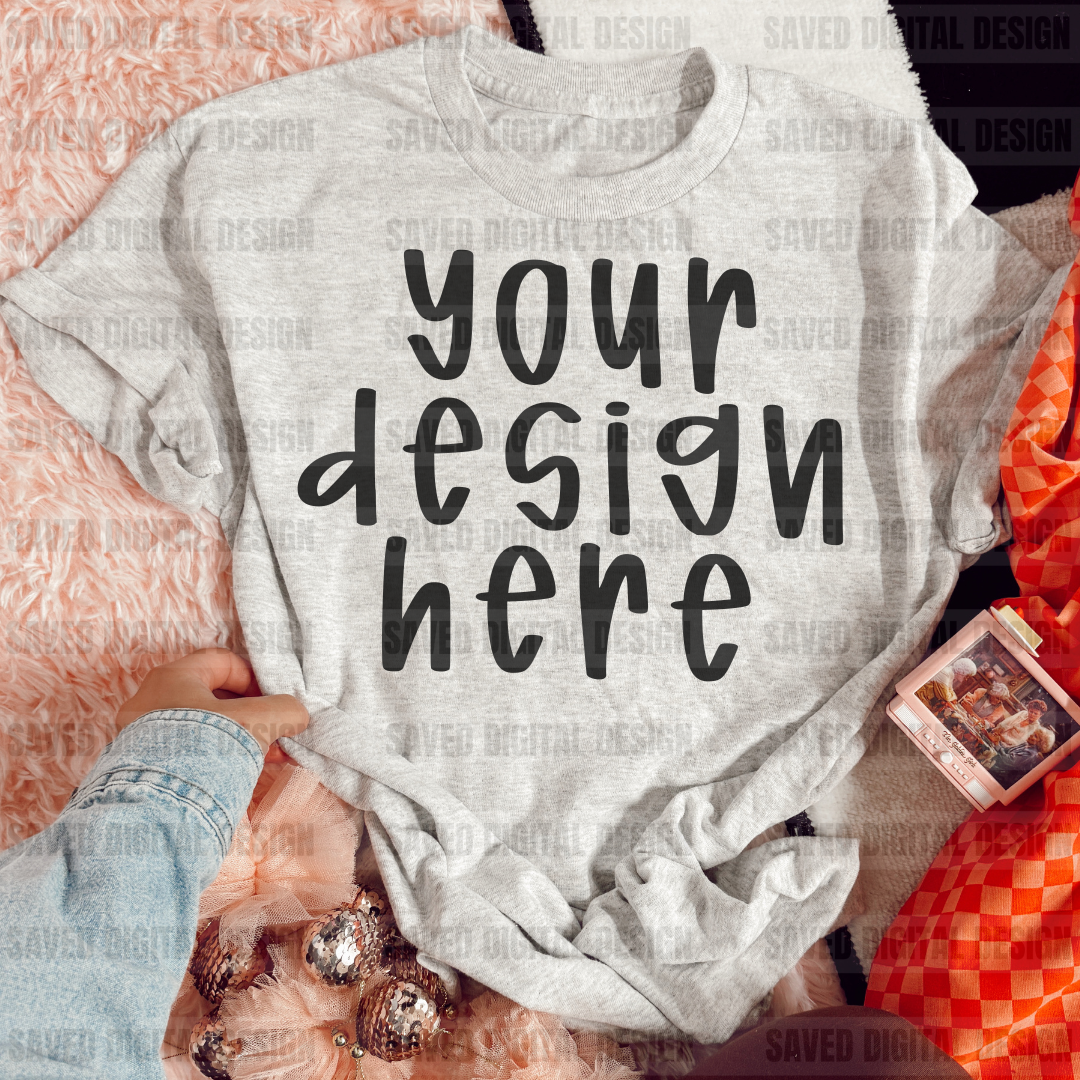 GILDAN GRAY TEE MOCK