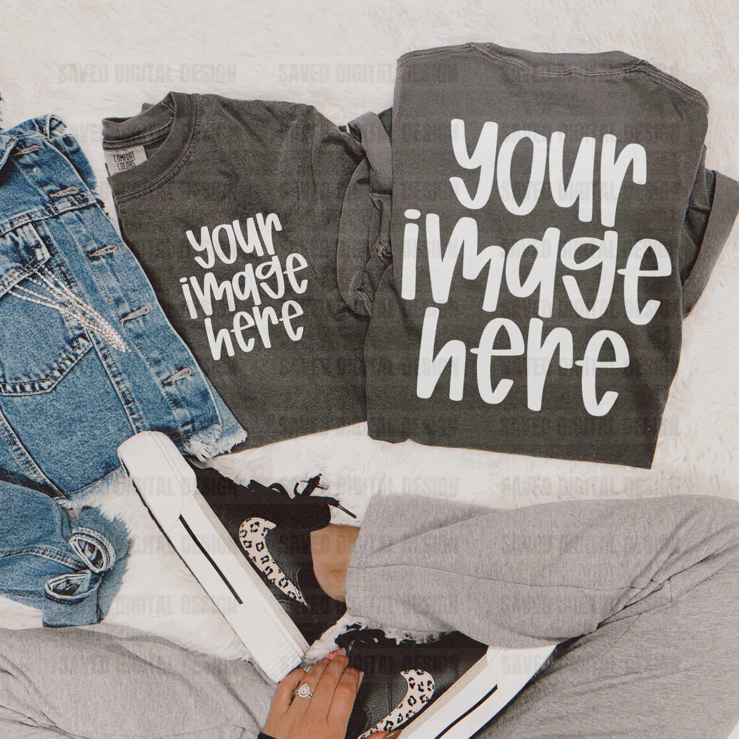 PEPPER COMFORT COLOR WITH POCKET T-SHIRT FLAT LAY MOCK JEAN JACKET