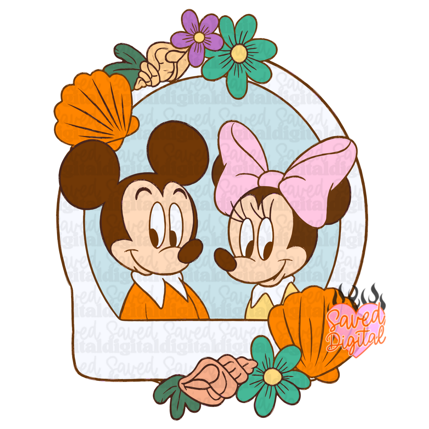 MICK MIN SEASHELL FRAME PNG OR CLIPART