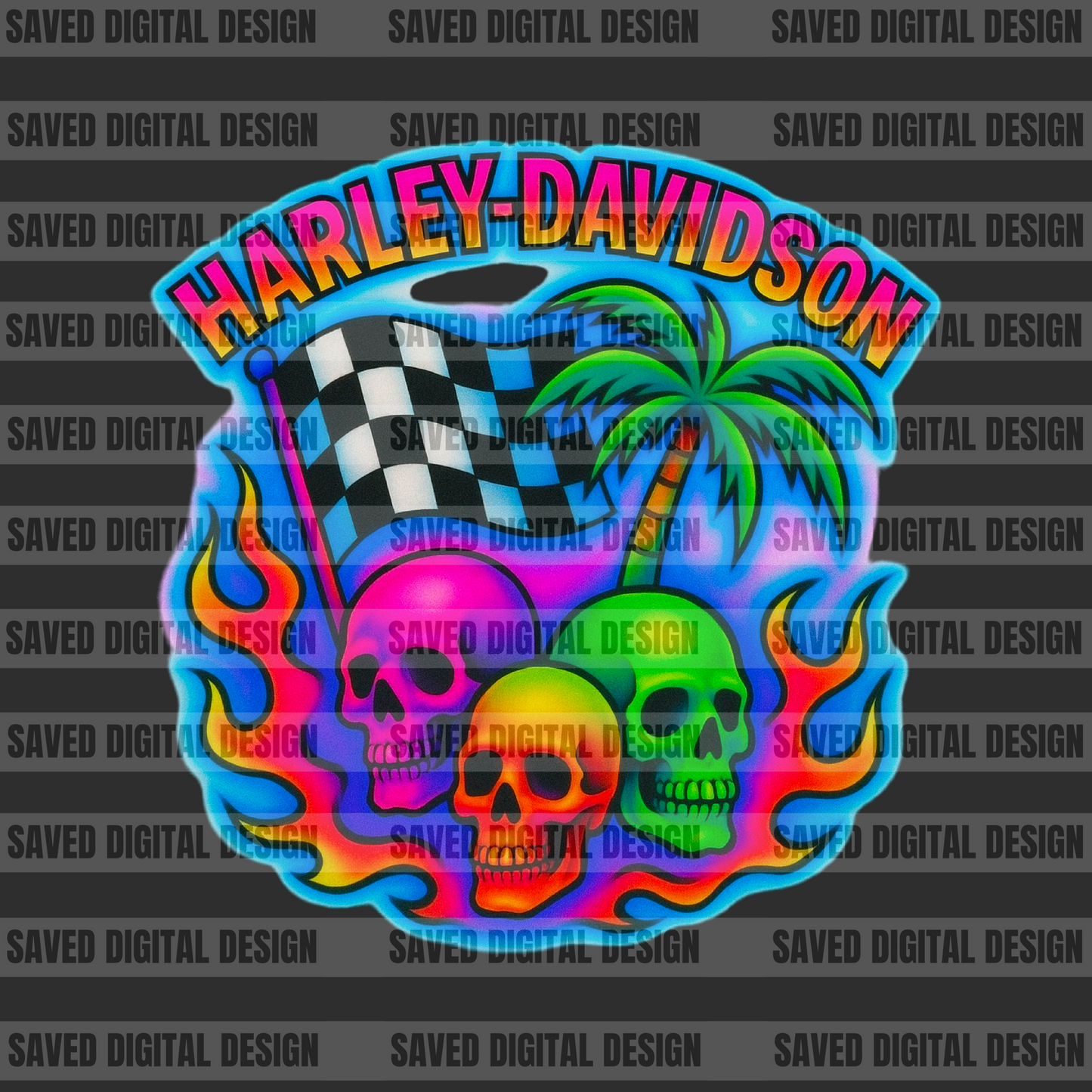 HARLEY NEON SKULL
