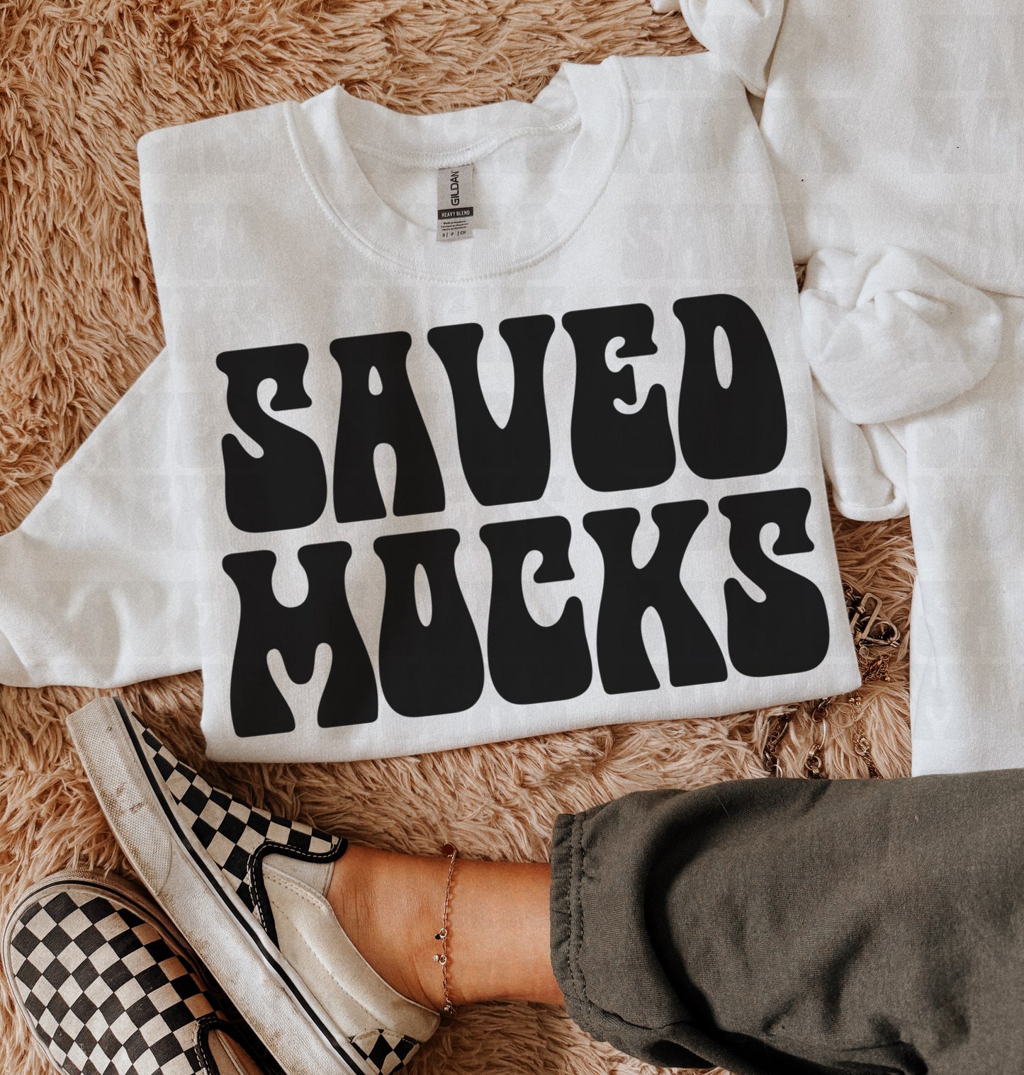 WHITE SWEATSHIRT MOCK