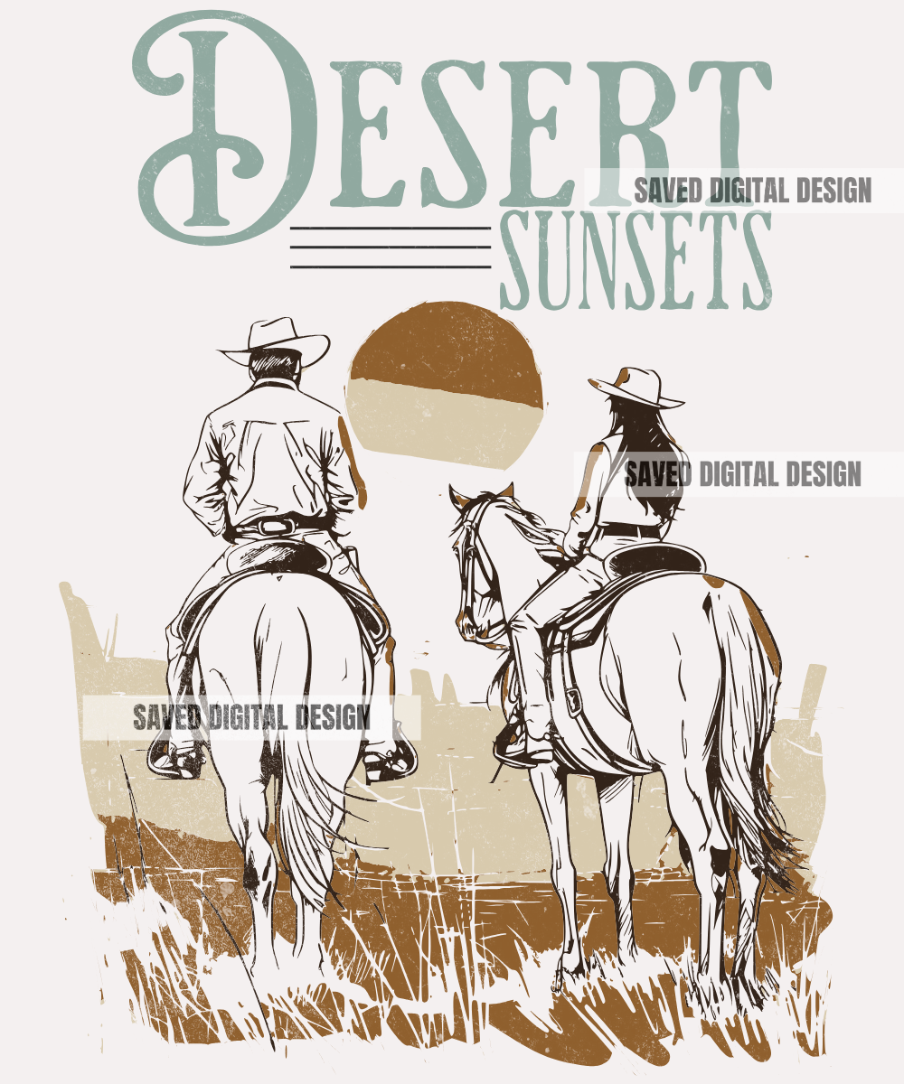 DESERT SUNSETS VINTAGE STYLE PNG