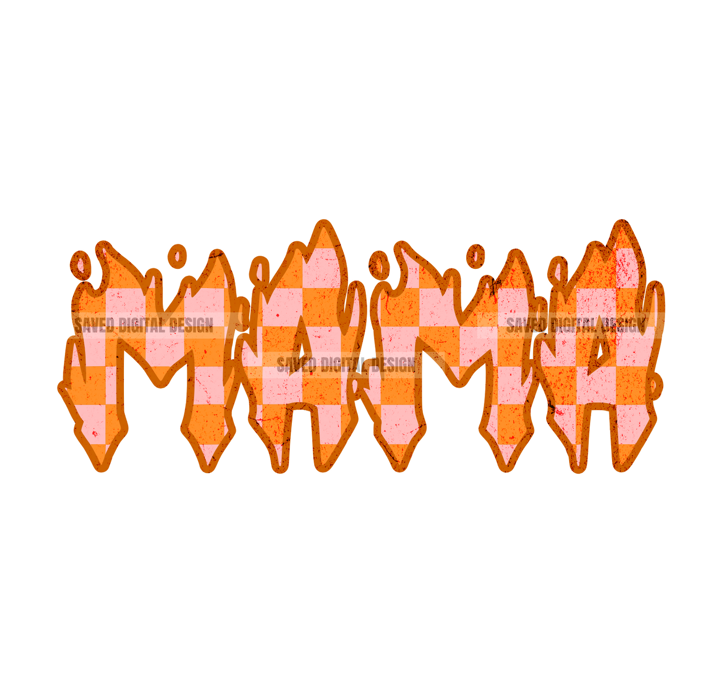 MAMA CHECKERED FLAMES PNG