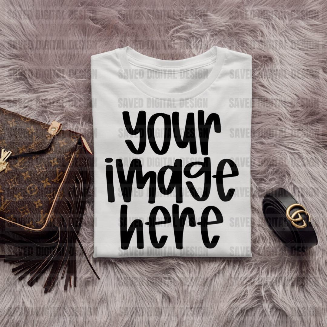 UNBRANDED FOLDED WHITE T-SHIRT MOCK