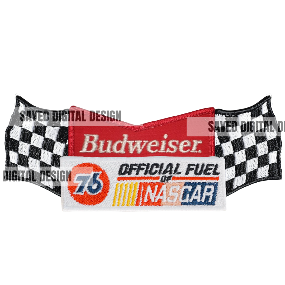 BUD BEER NASC FAUX HAT PATCH CLUSTER PNG