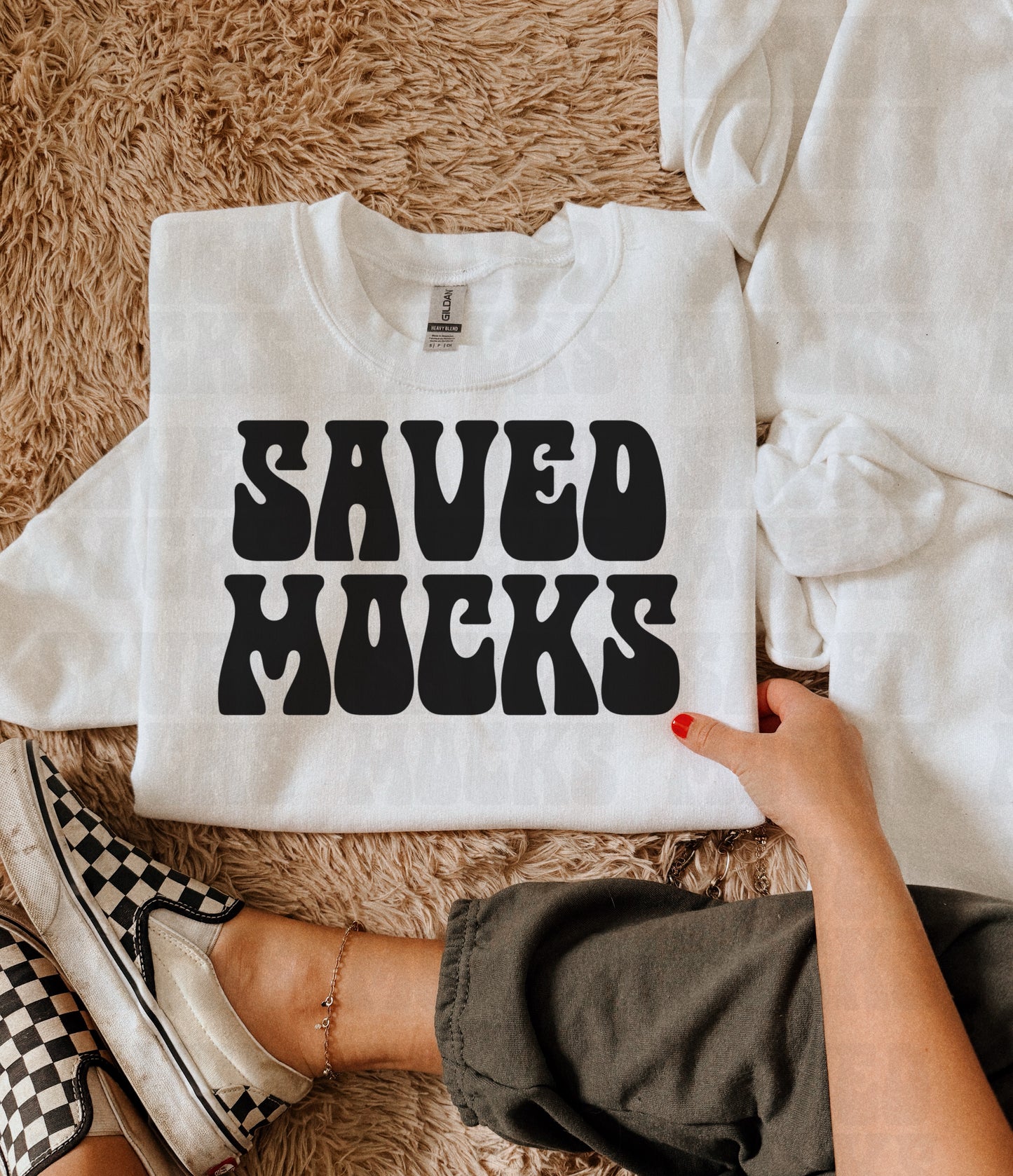 WHITE SWEATSHIRT MOCK