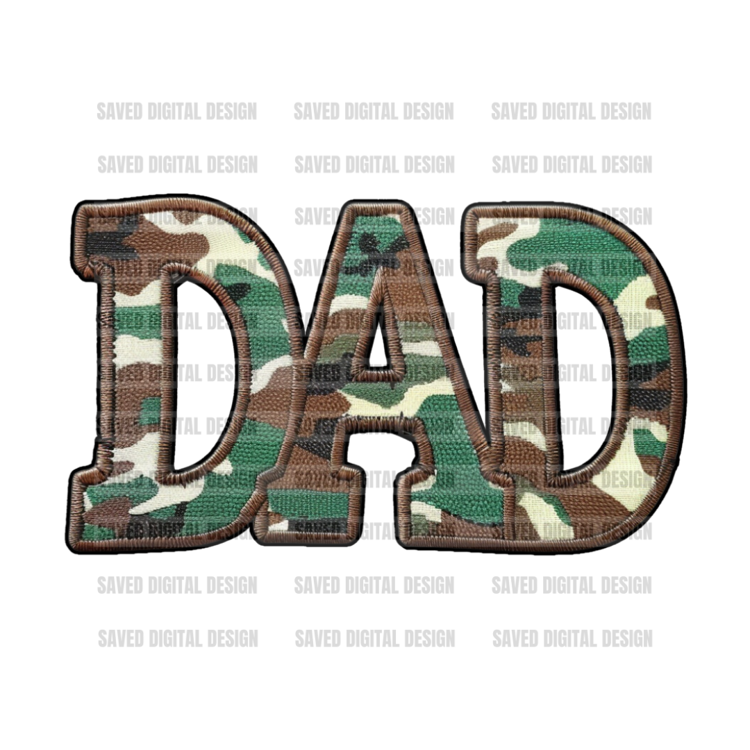 DAD CAMO FAUX HAT PATCH CLUSTER PNG