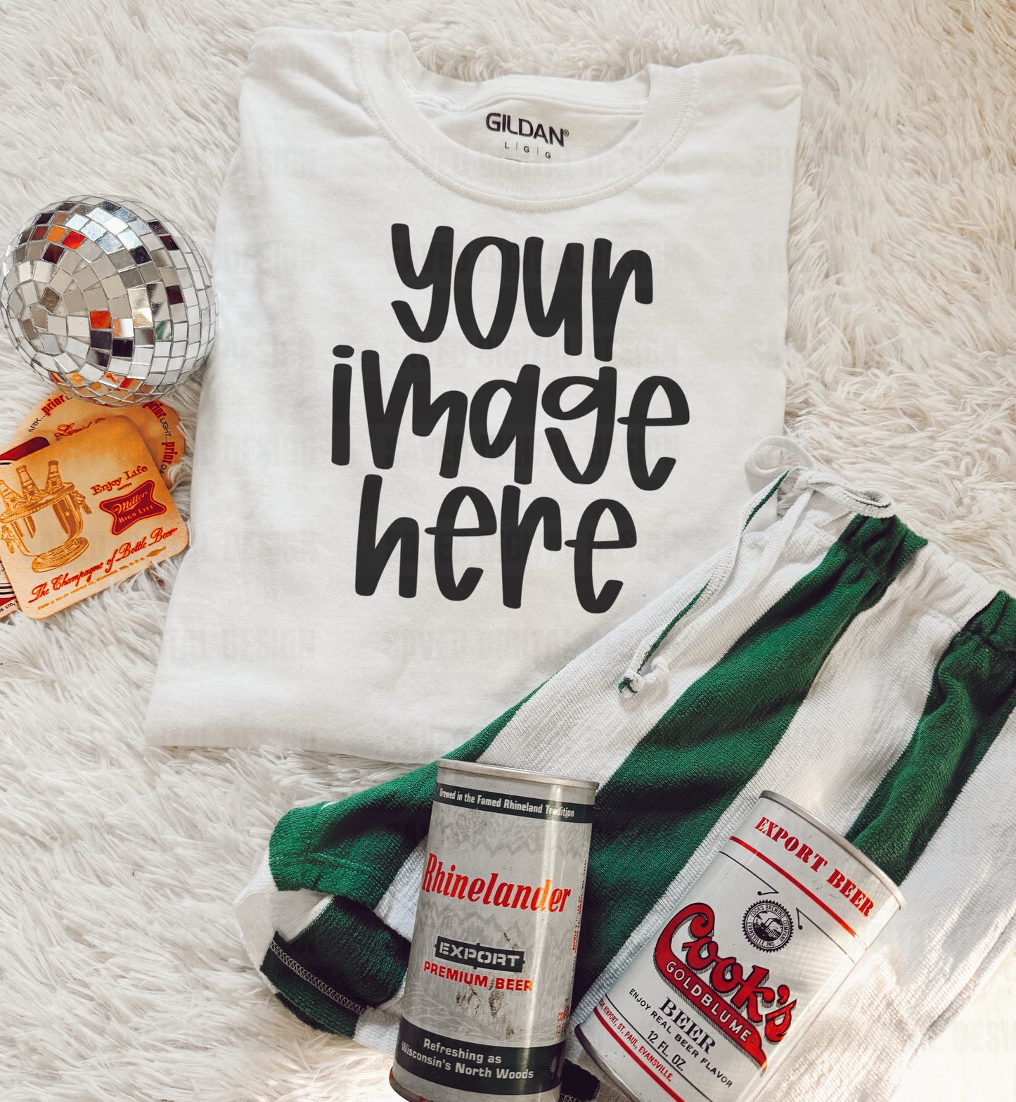 GILDAN WHITE FLAT LAY MOCK