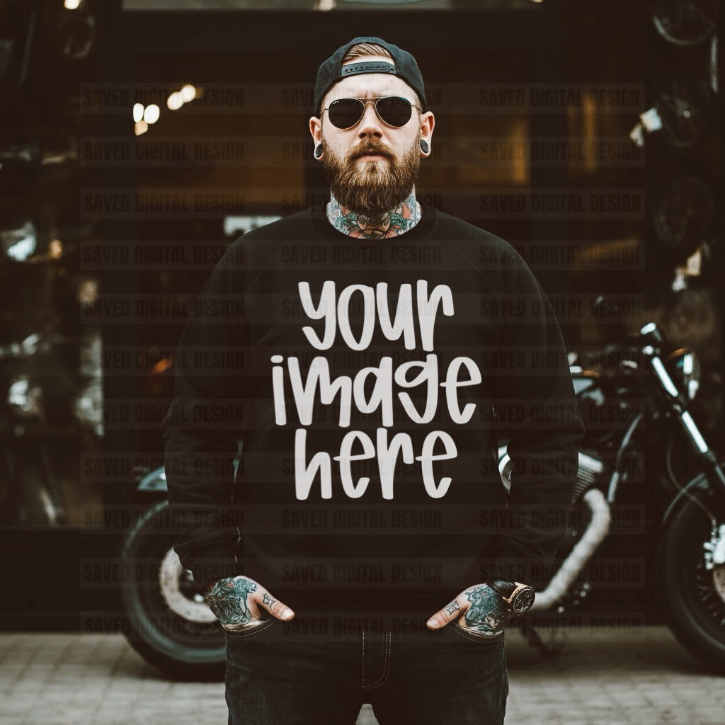 UNBRANDED BLACK T-SHIRT MOCK MEN