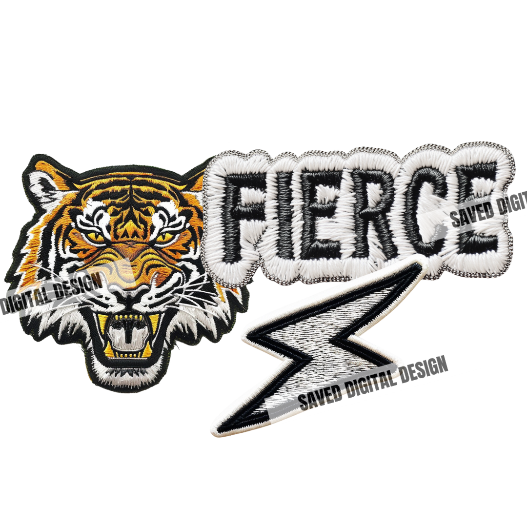 FIERCE TIGER FAUX HAT PATCH CLUSTER PNG