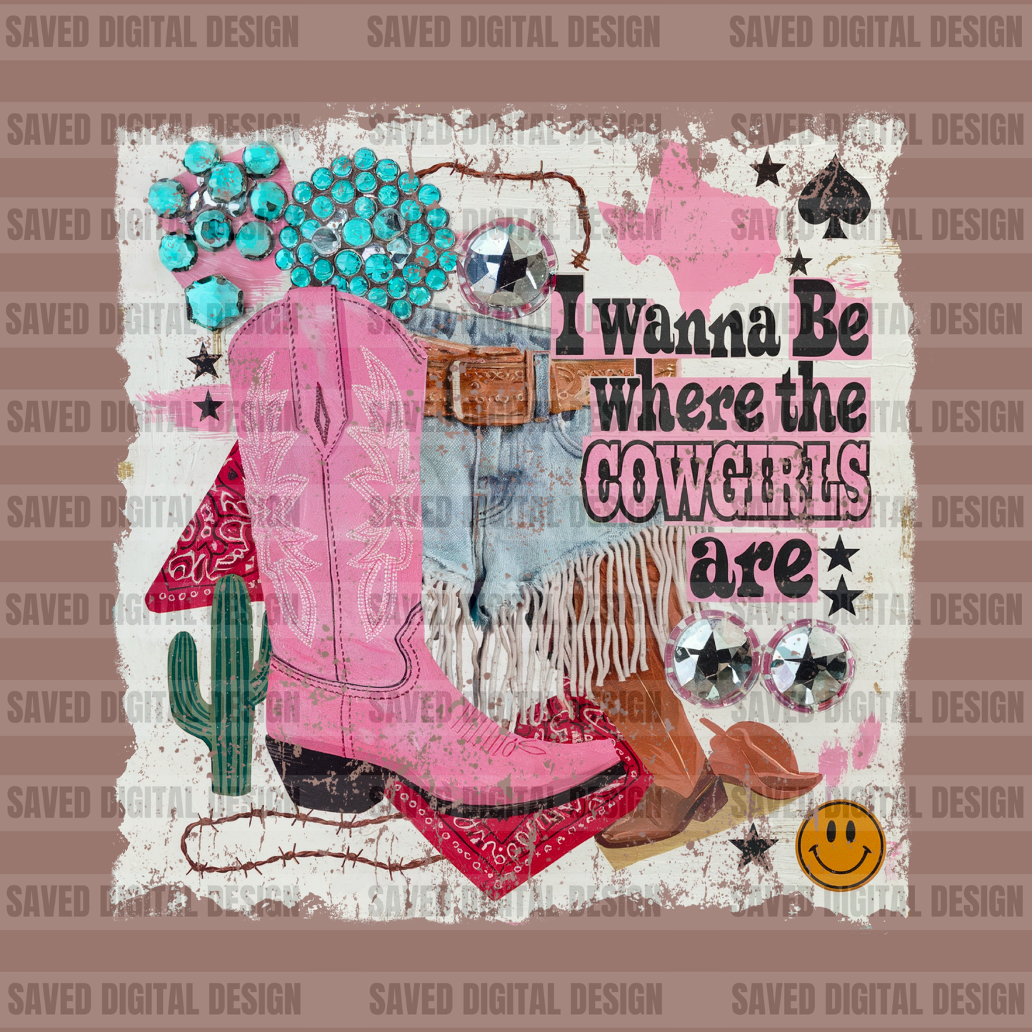 WHERE THE COWGIRLS AT SCRAPBOOK COLLAGE
