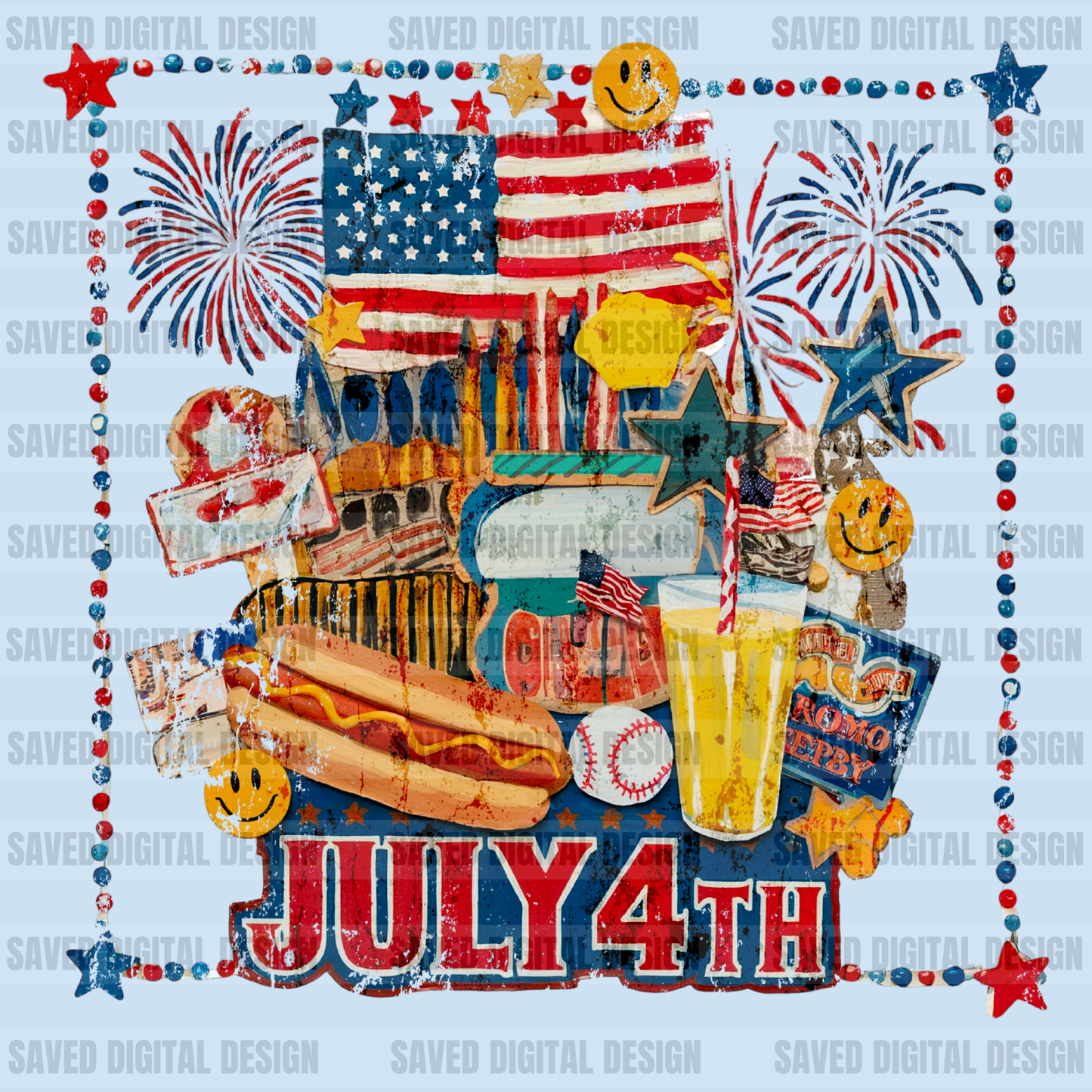 JULY 4TH SCRAPBOOK COLLAGE