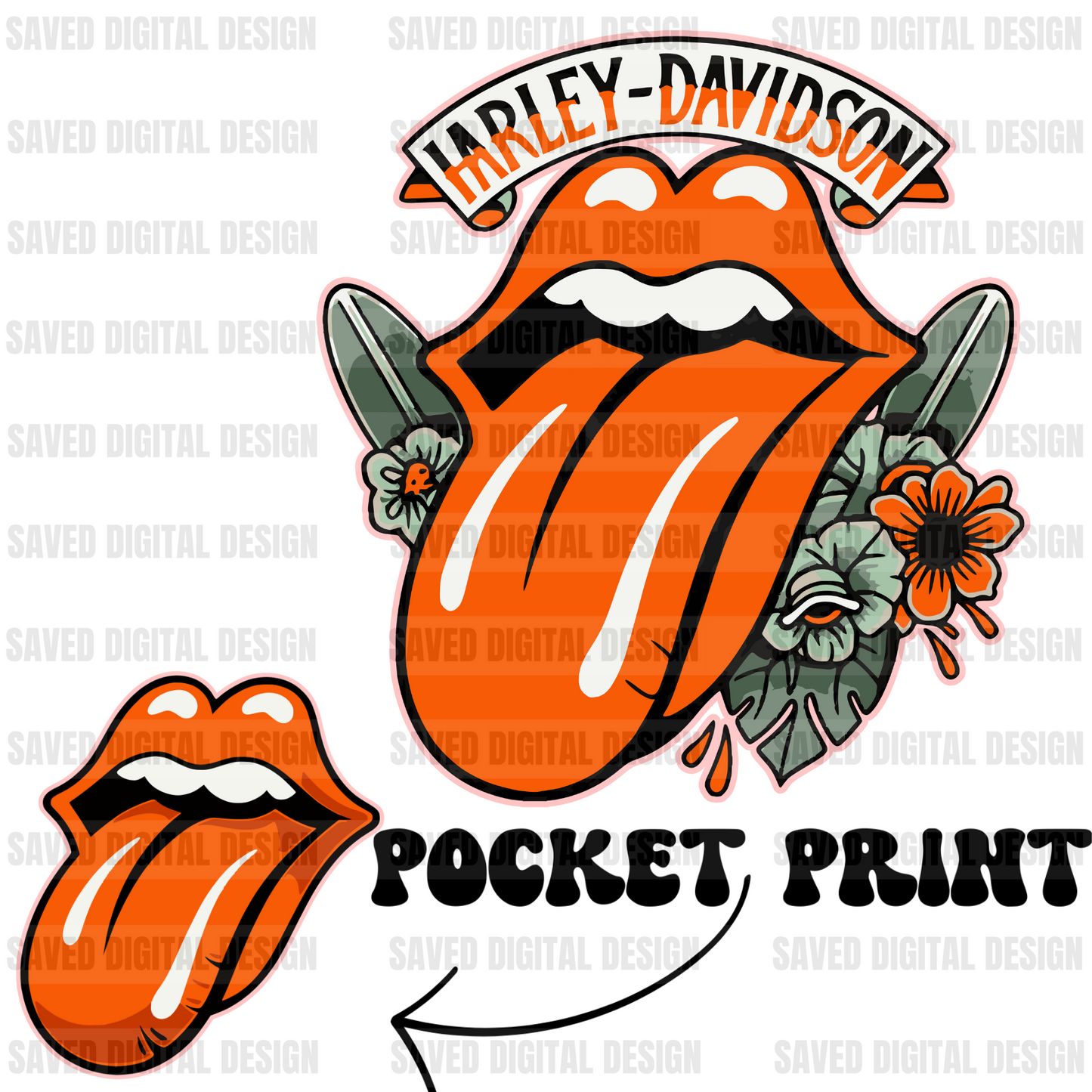 HARLEY TONGUE FLORAL WITH POCKET