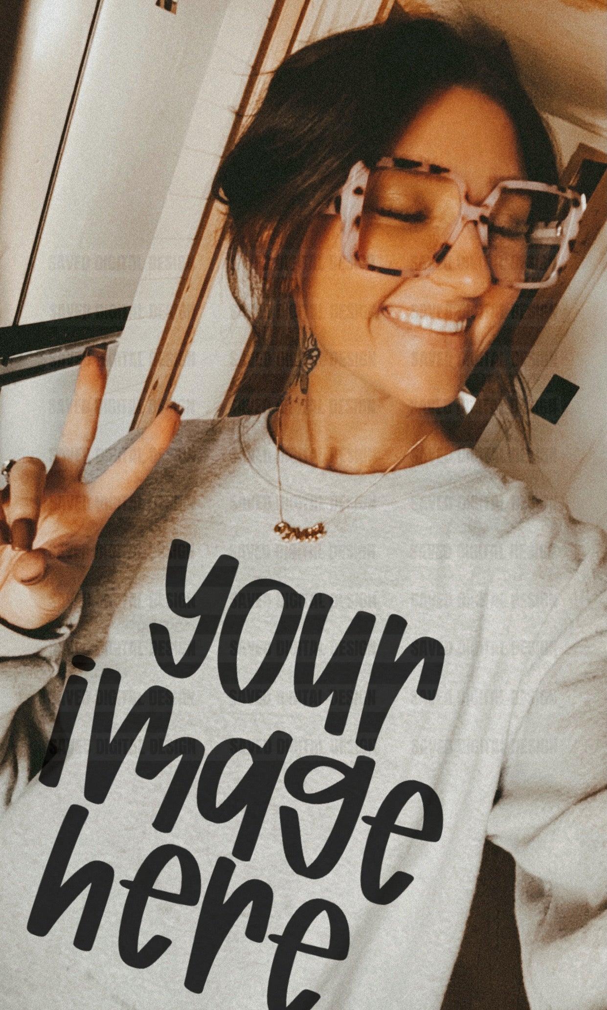 REAL LIFE MOCK: GILDAN ASH SWEATSHIRT