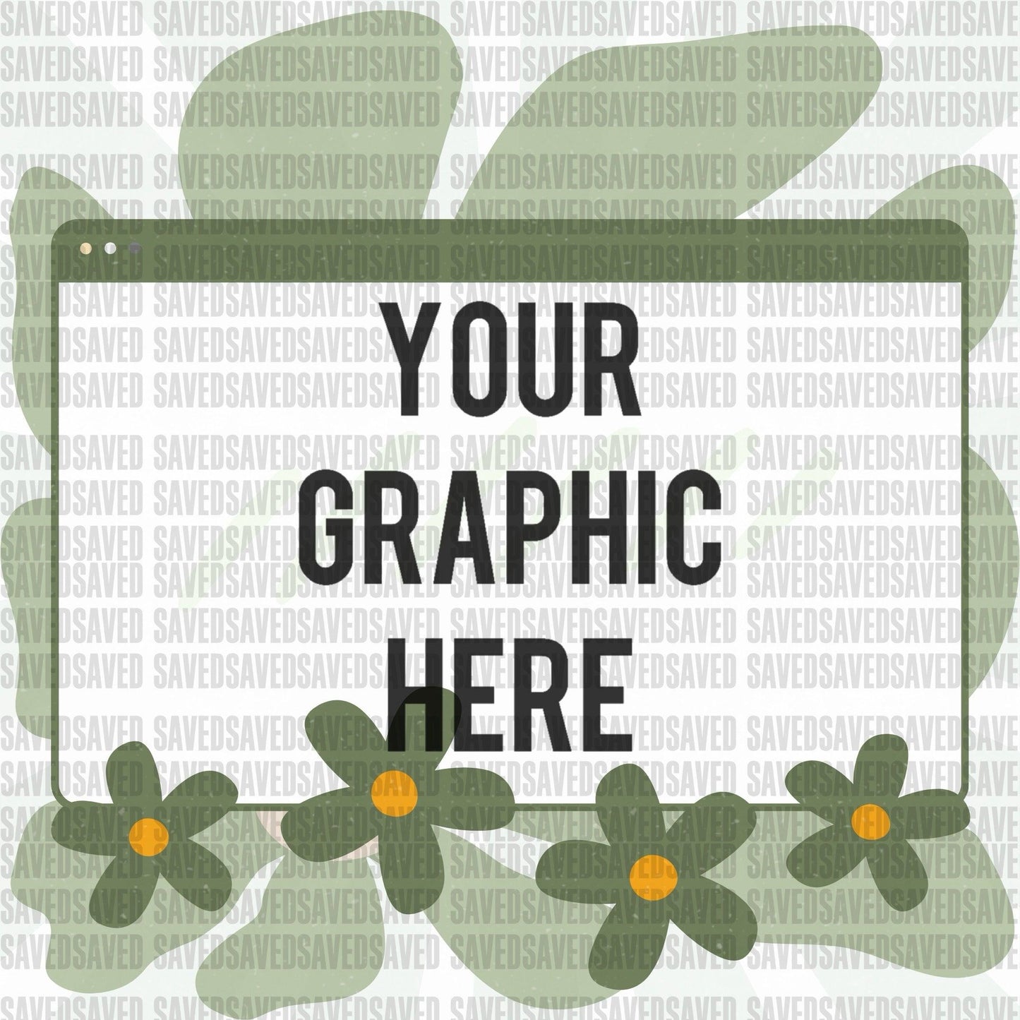 GREEN FLOWERS BLANK ADVERTISEMENT GRAPHIC