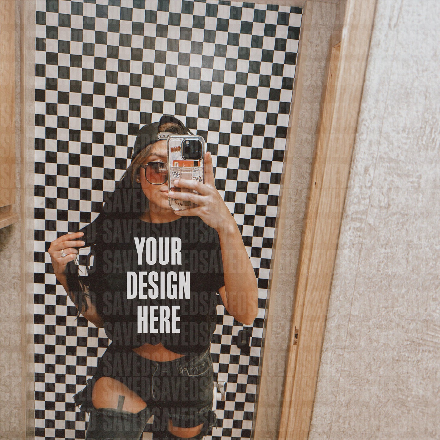 MIRROR MOTO MOCKS BLACK TEE
