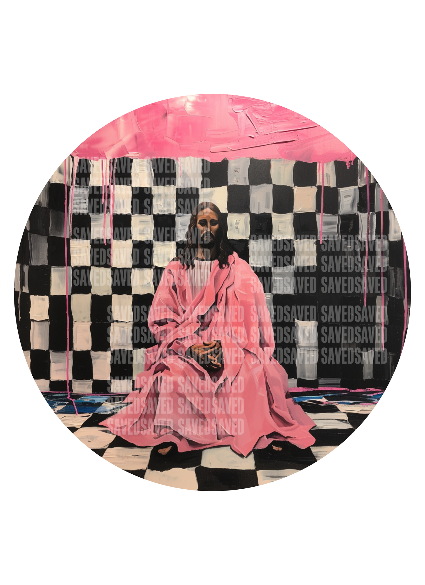 JESUS CIRCLE PAINT DRIP PNG