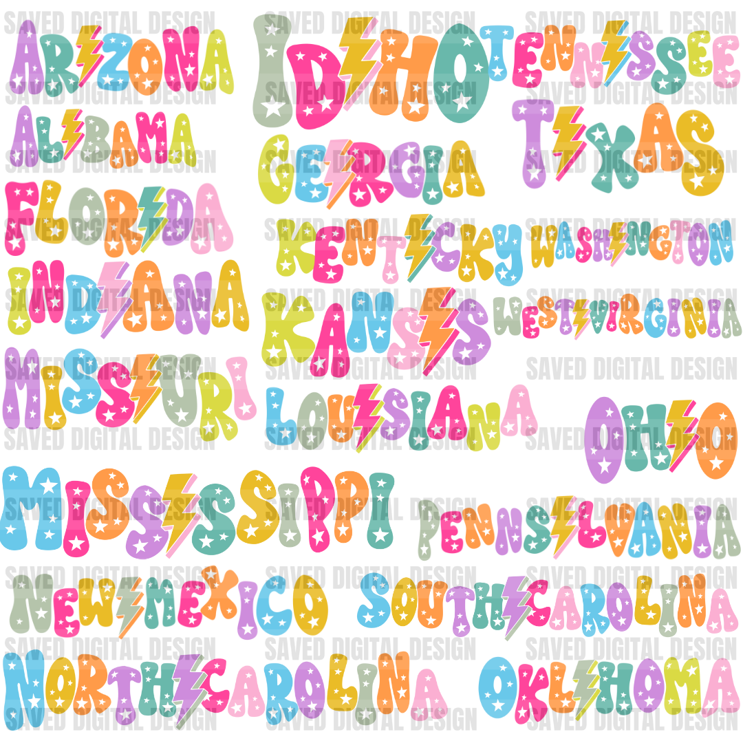 SUMMER DROP RETRO COLORFUL STATES