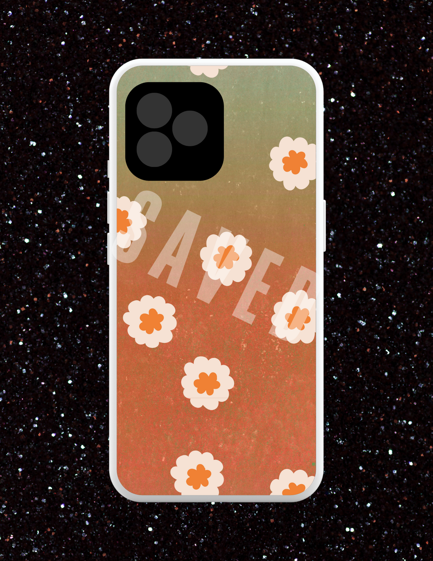 RETRO FLORAL APPLE CASE PNG