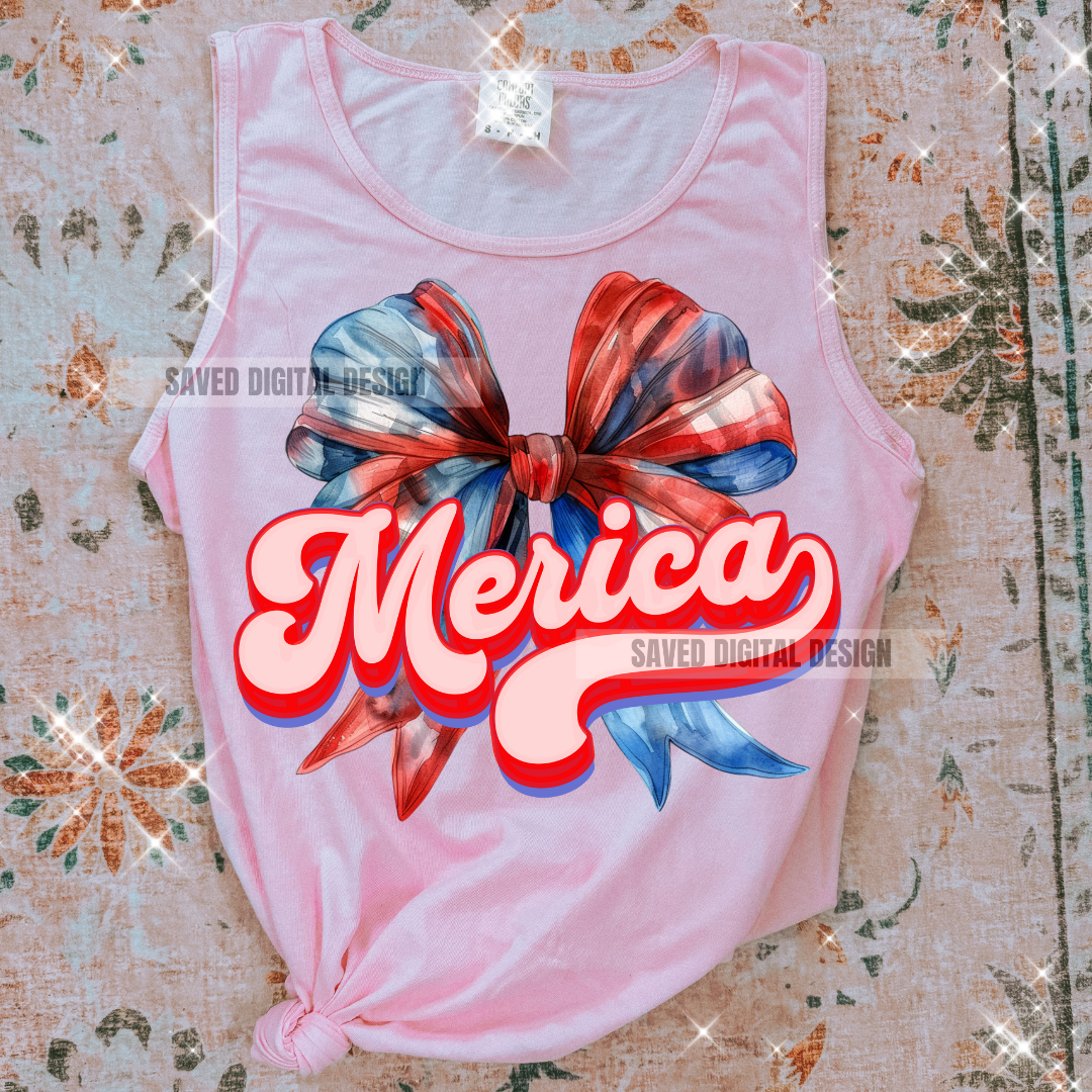MERICA WATERCOLOR BOW PNG