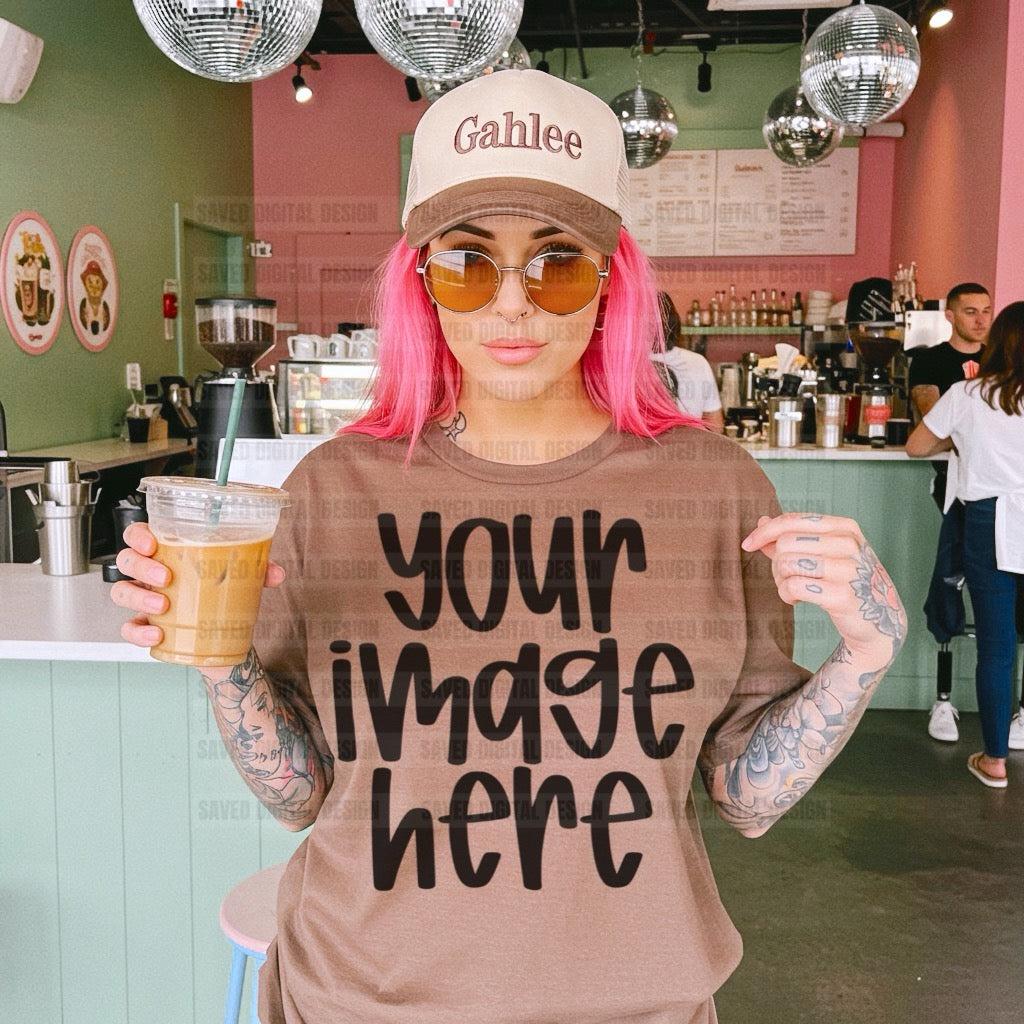UNBRANDED BROWN TEE COFFEE SHOP MOCK