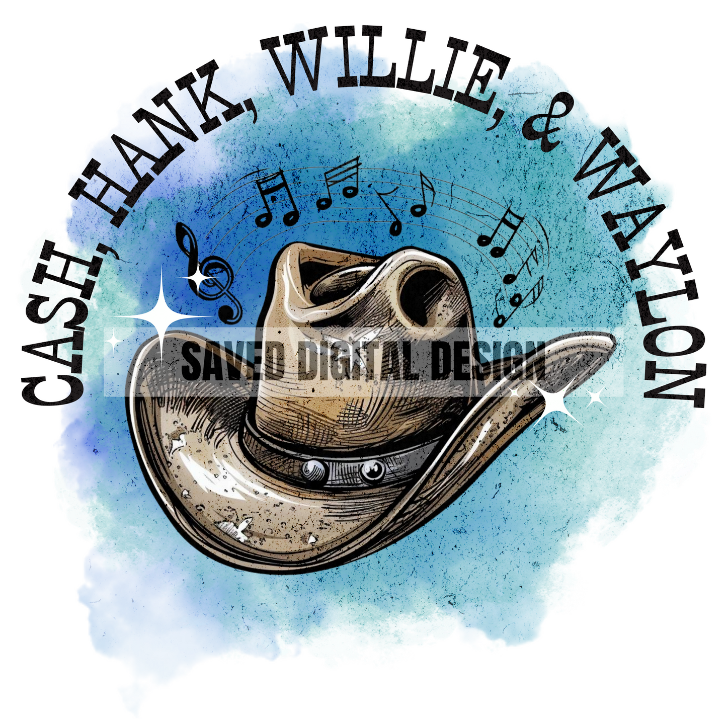CASH HANK WILLIE WAYLON HAT PNG
