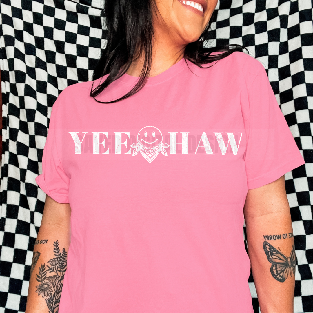 YEE-HAW DISTRESSED WHITE PNG
