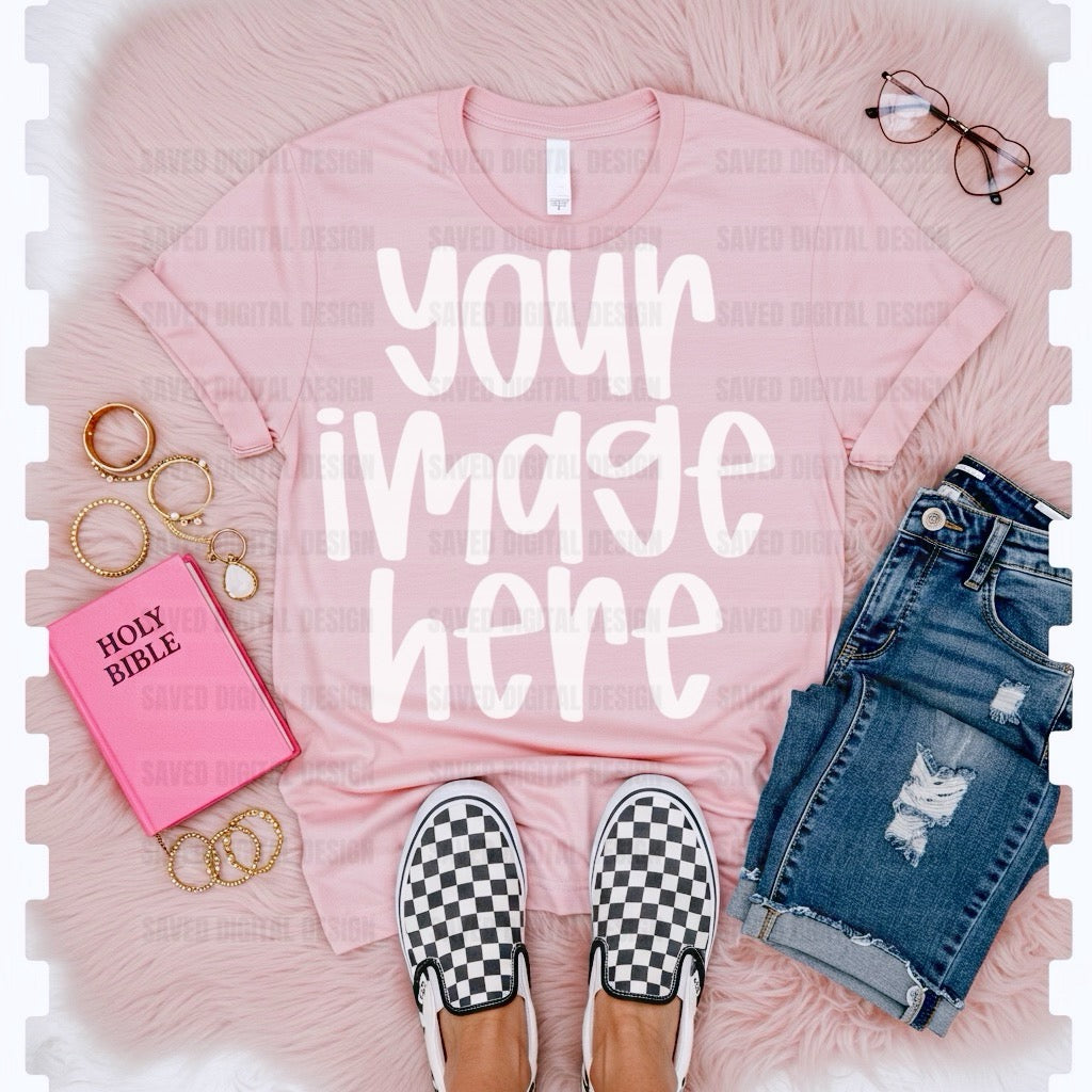 LIGHT PINK UNBRANDED FLAT LAY FAITH MOCK