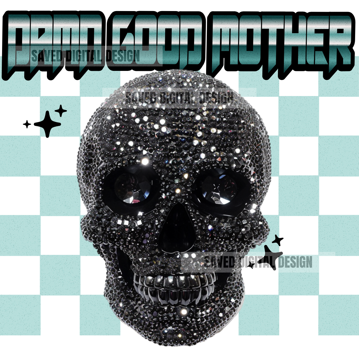 DAMN GOOD MOTHER RHINESTONE CHECKERED