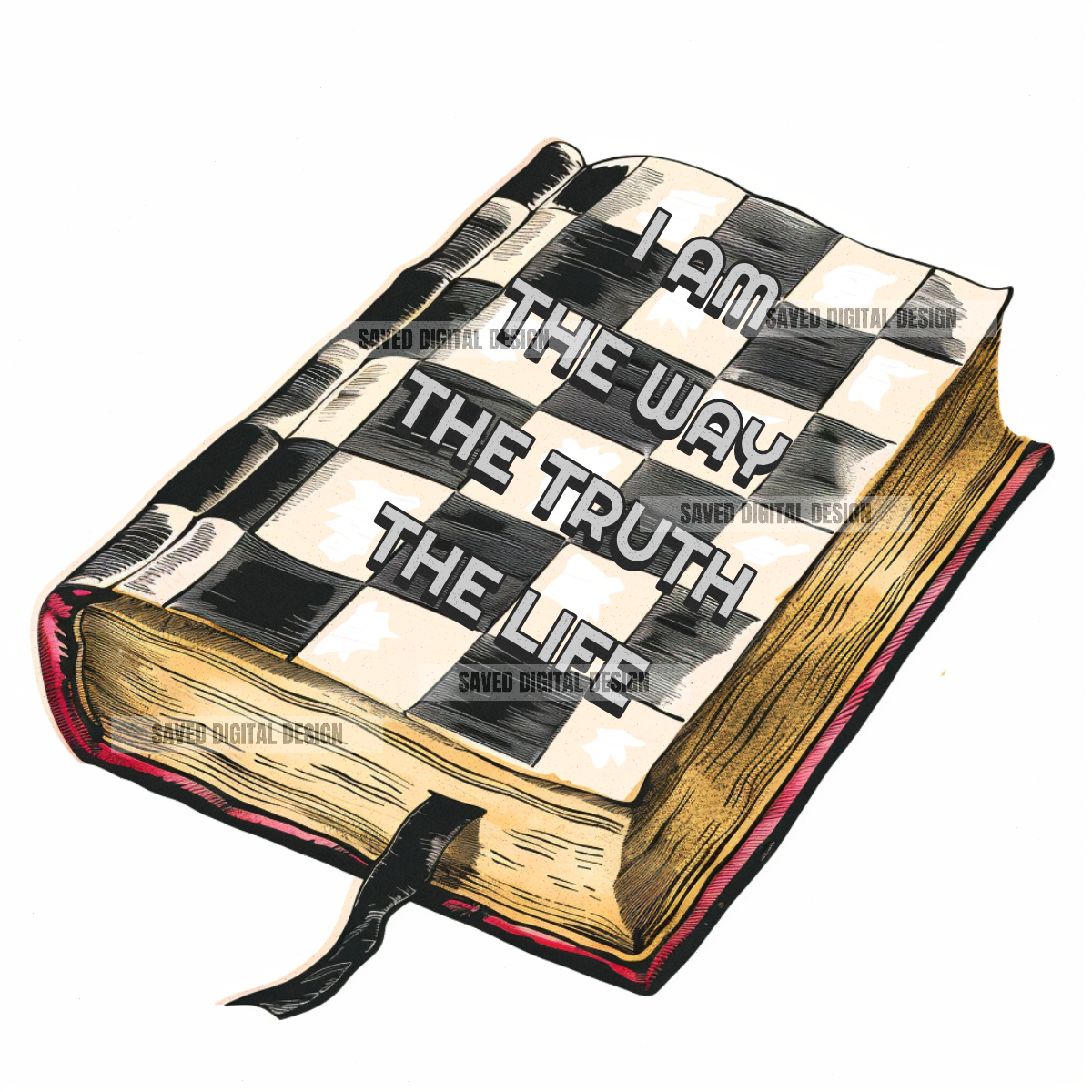 CHECKERED BIBLE THE WAY THE TRUTH THE LIFE PNG