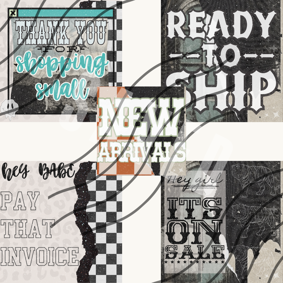 EDGY WEST ADVERTISEMENT GRAPHIC BUNDLE OF 5