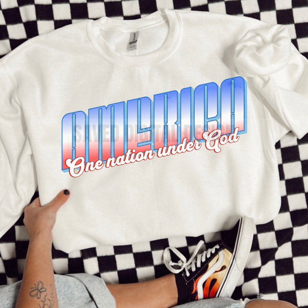 AMERICA ONE NATION UNDER GOD 90S PNG