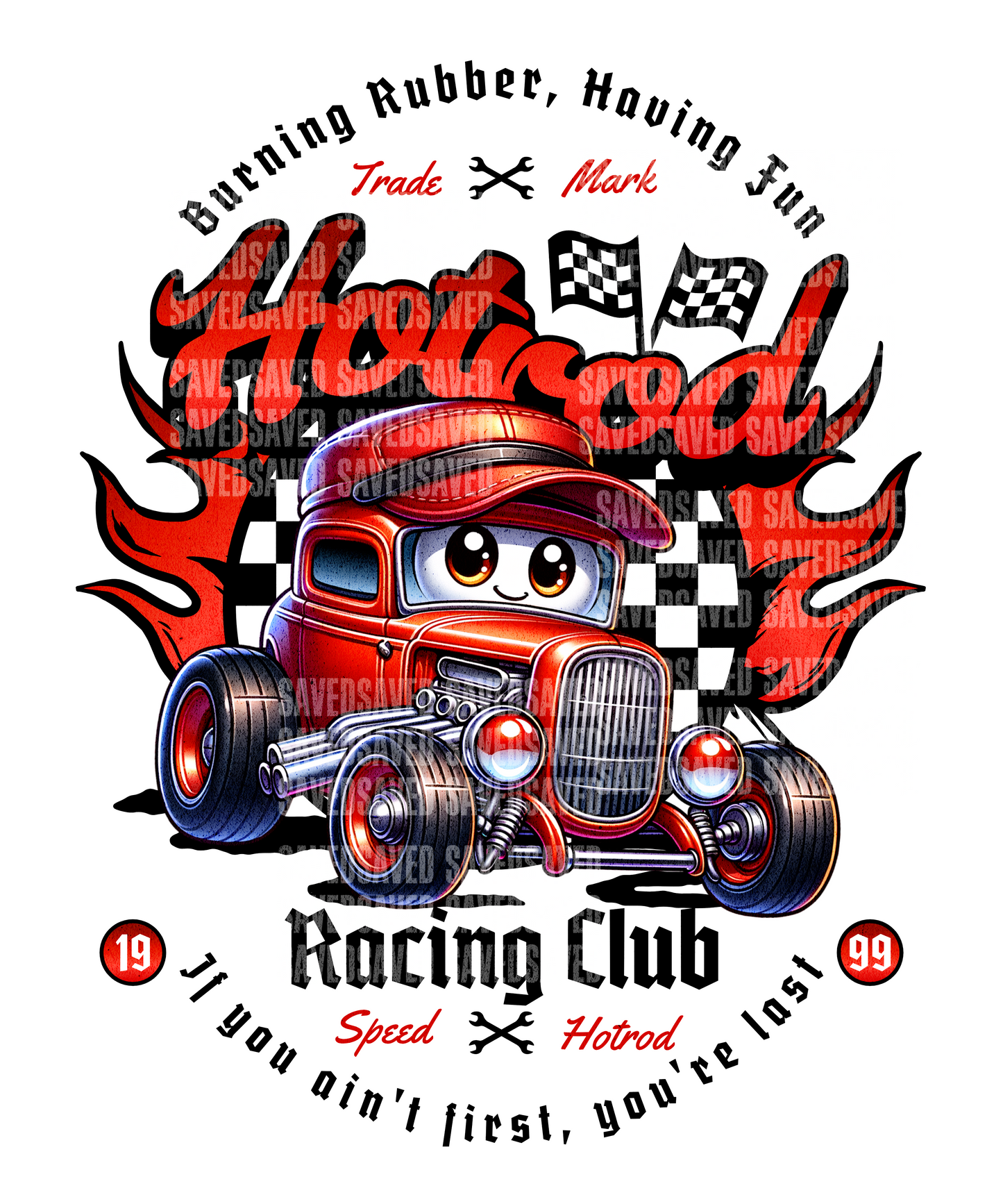 HOT ROD RACING CLUB KIDS PNG PNG