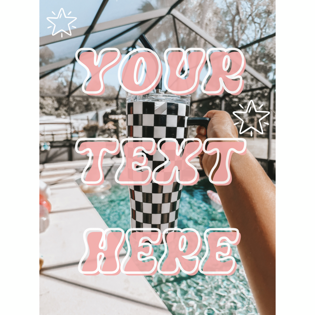 BLANK ADVERTISEMENT CHECKERED CUP