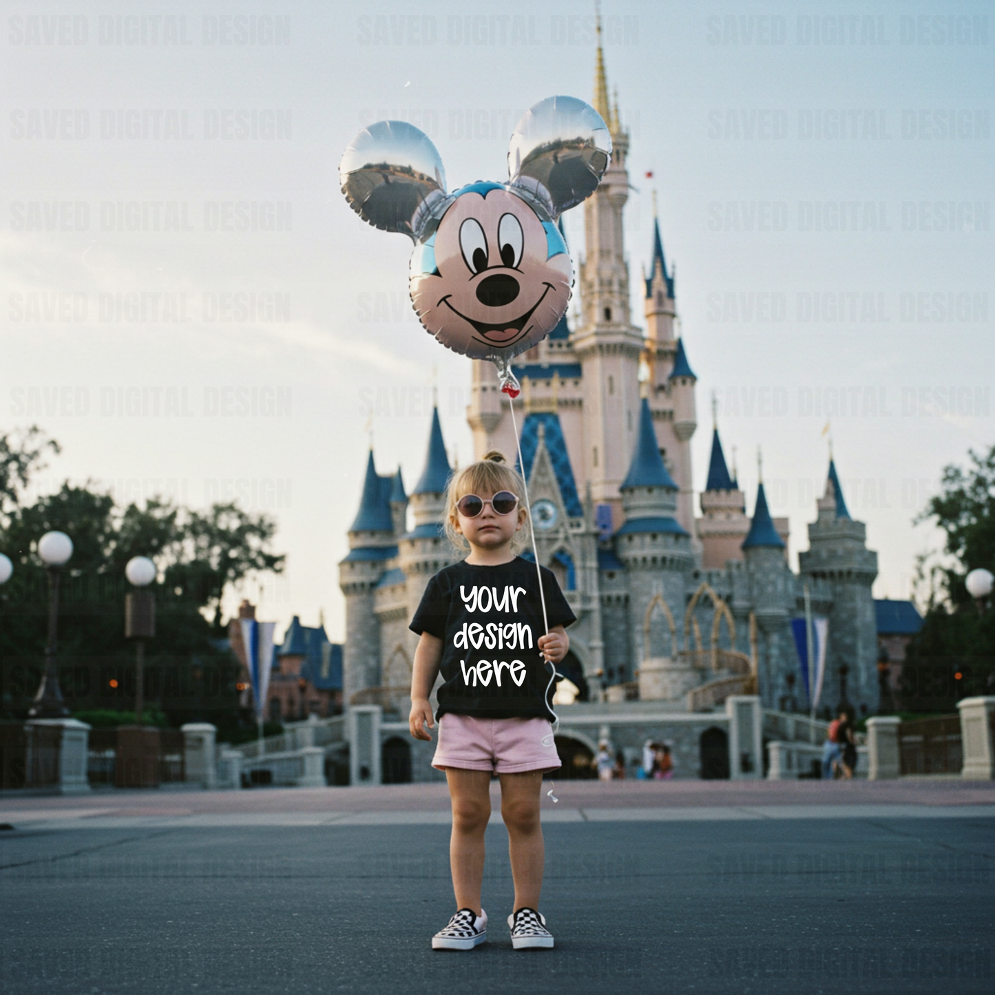 BLACK GILDAN KIDS MODEL TEE MOCK CASTLE MICK BALLOON