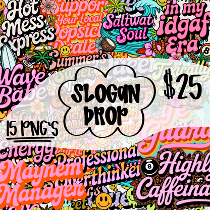 SLOGAN BUNDLE OF 15 PNG