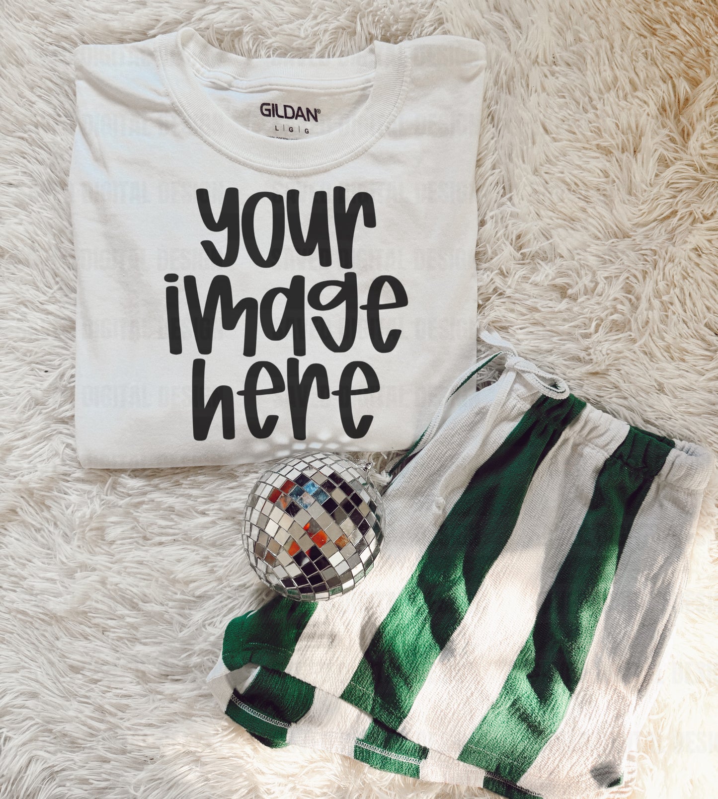 GILDAN WHITE FLAT LAY MOCK