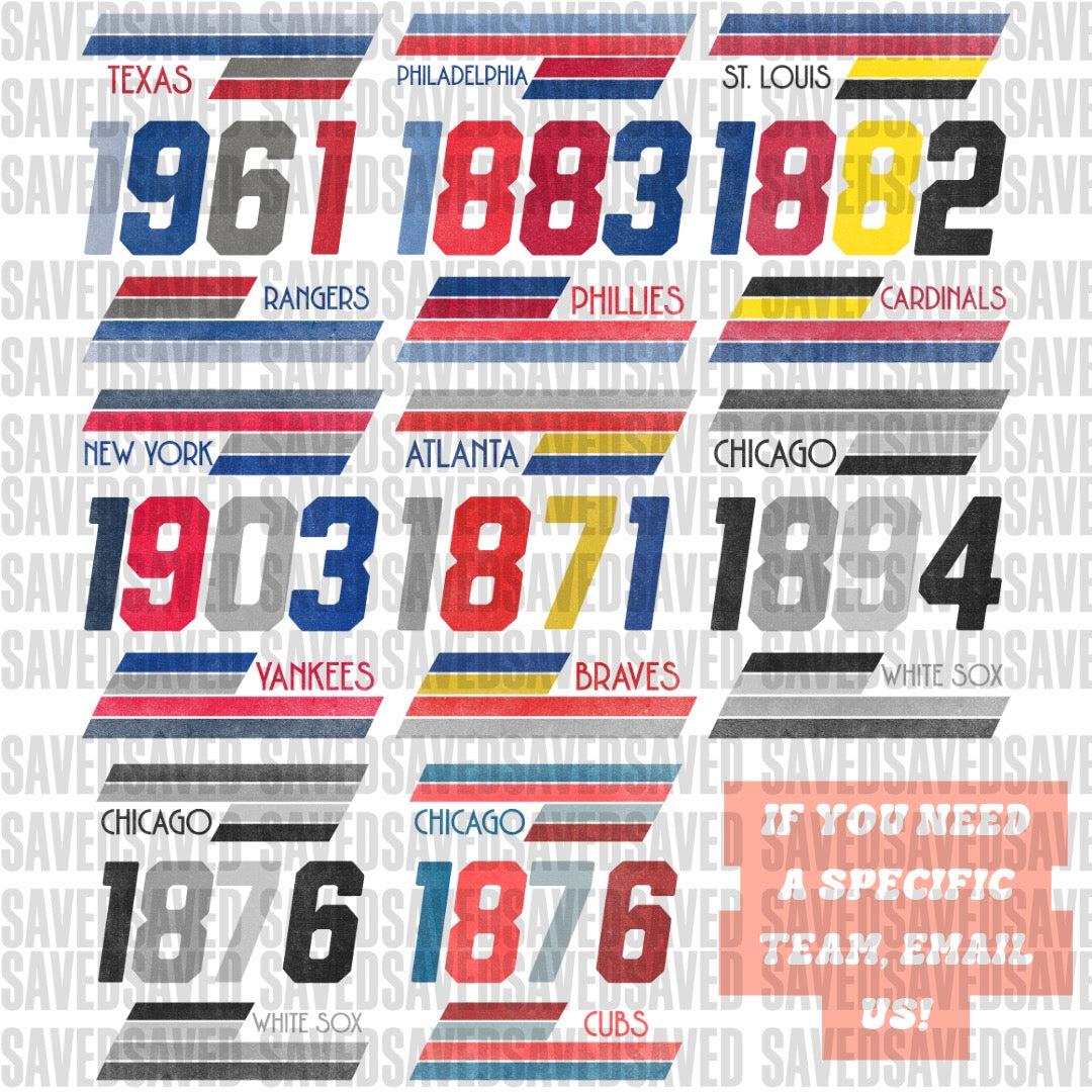 MAJOR BASEBALL TEAMS VINTAGE STYLE PNG