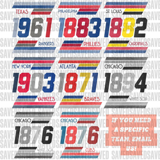 MAJOR BASEBALL TEAMS VINTAGE STYLE PNG