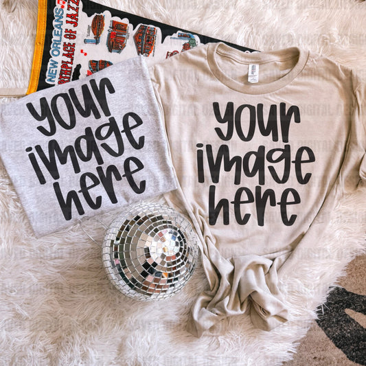 JERZEE ASH + TAN FLAT LAY TEE MOCK PREPPY