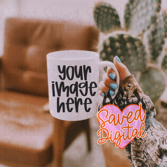 WHITE MUG MOCK CAMO CACTUS