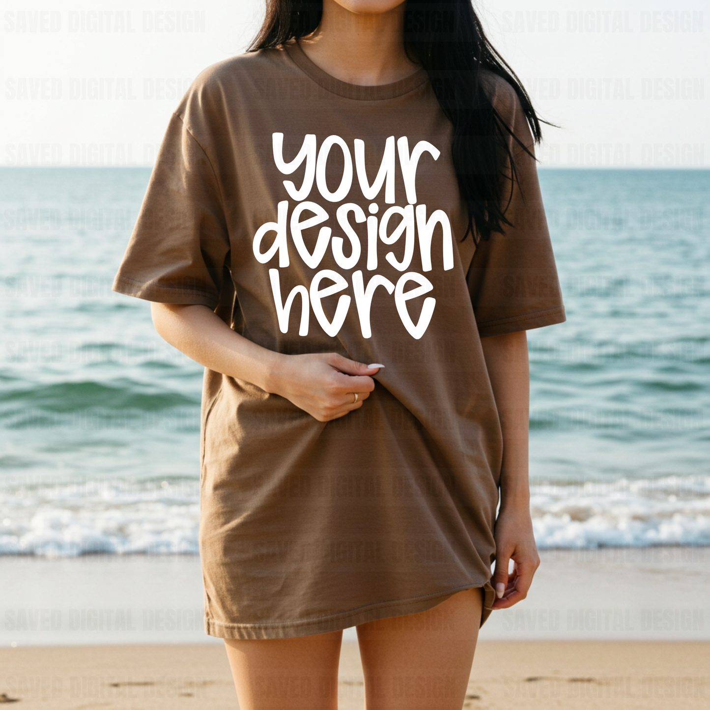 COMFORT COLOR ESPRESSO MODEL TEE MOCK BEACH