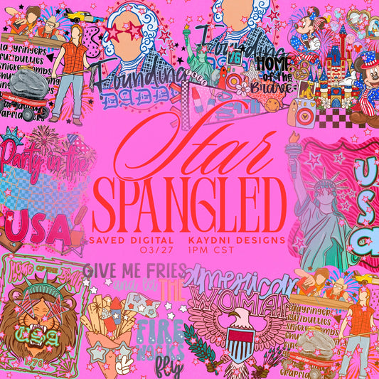 STAR SPANGLED COLLAB | SAVED X KAYNDI - 10+ PNG, + a bonus seamless file and a cupwrap!