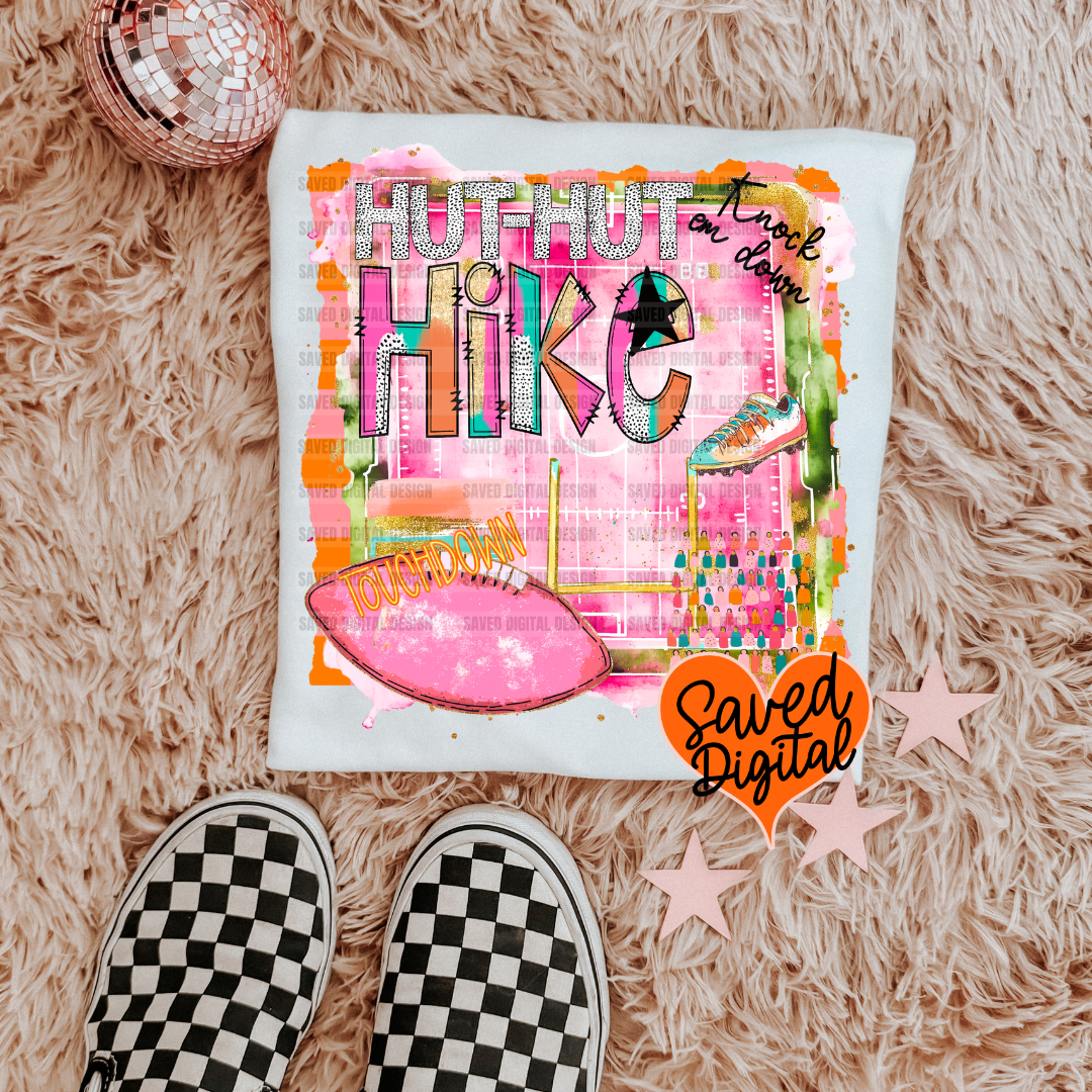 HUT-HUT HIKE PREPPY FOOTBALL WATERCOLOR PNG