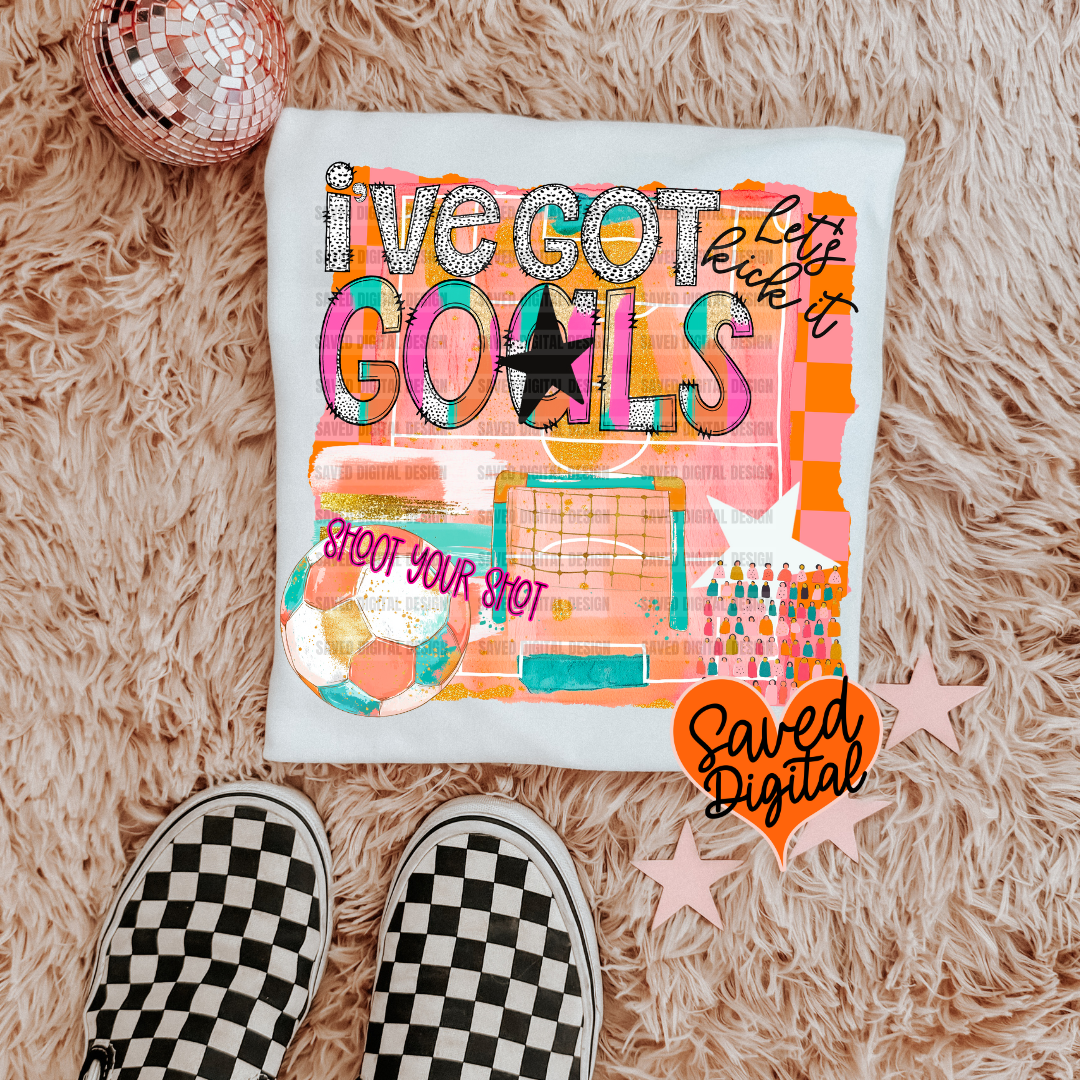 I'VE GOT GOALS PREPPY SOCCER WATERCOLOR PNG