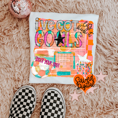 I'VE GOT GOALS PREPPY SOCCER WATERCOLOR PNG