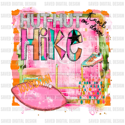 HUT-HUT HIKE PREPPY FOOTBALL WATERCOLOR PNG
