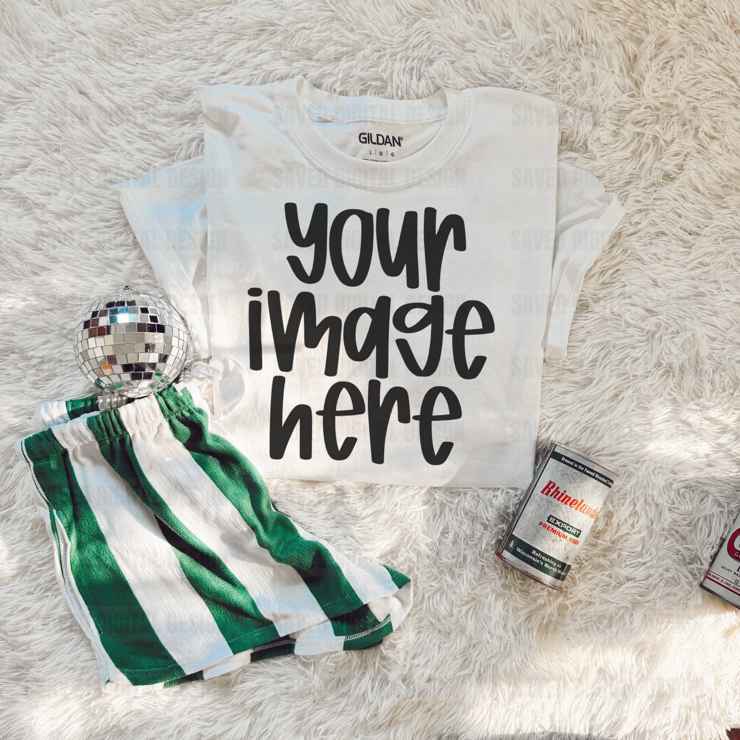 GILDAN WHITE FLAT LAY MOCK