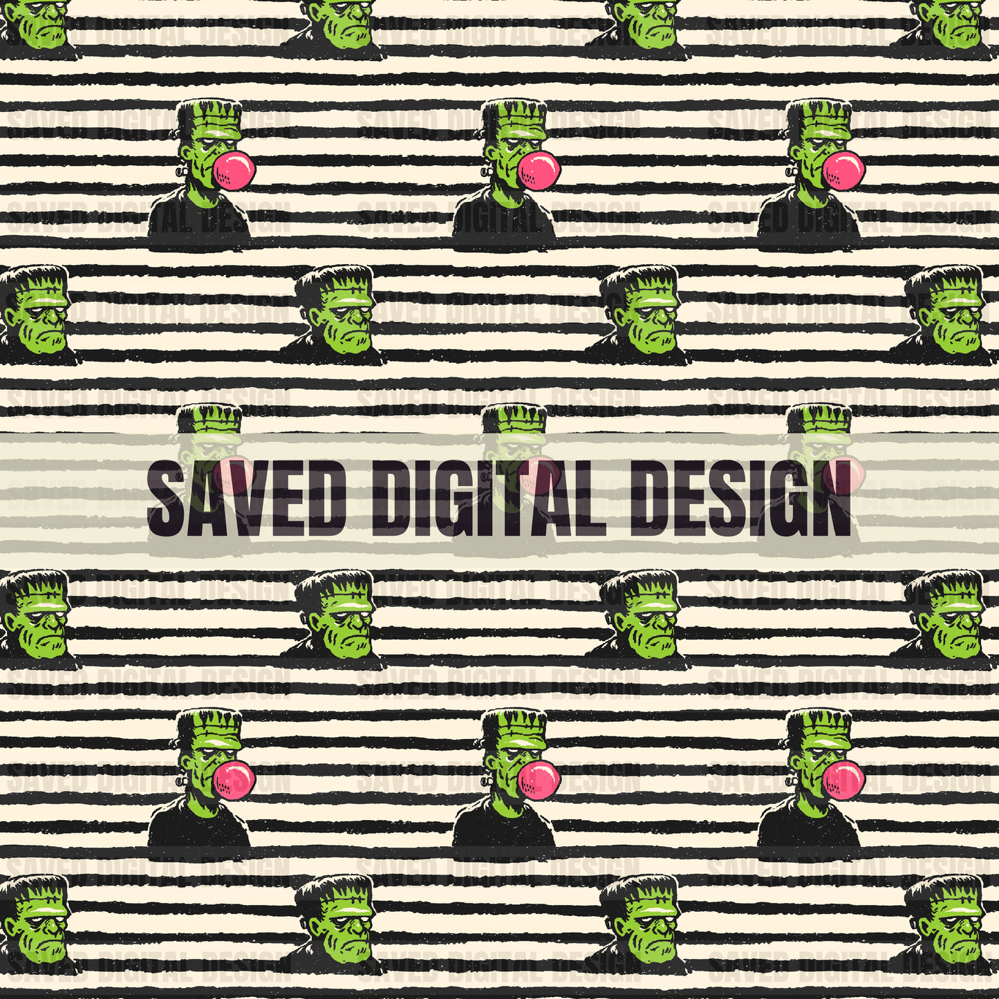 FRANKENSTEIN BUBBLE GUM STRIPES SPECIAL EDITION SEAMLESS