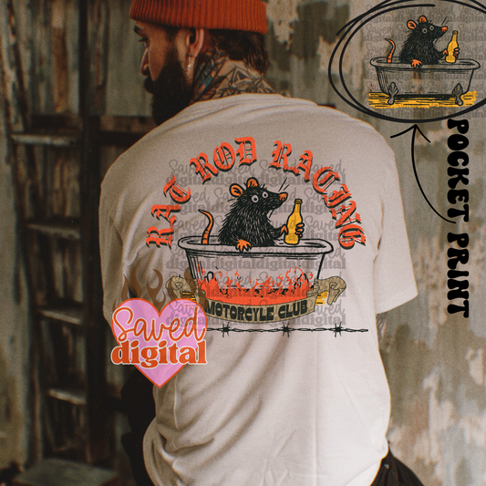 RAT ROD RACING CLUB MENS PNG FRONT + BACK